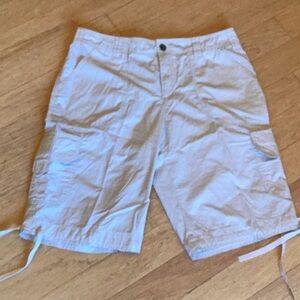 Ladies Caribbean Joe khackie cargo  bermudas with leg ties six pockets. …